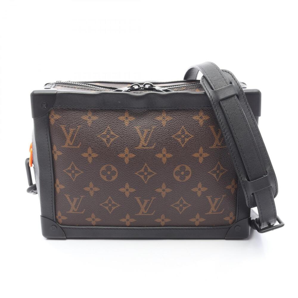 Louis Vuitton Soft Trunk Shoulder Bag Canvas Leather Monogram Solar Brown Black